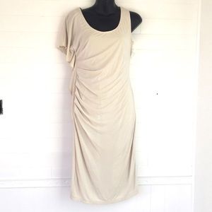 NWT Frank Lyman Cream Roughed One Shoulder Lined Dress size 4
